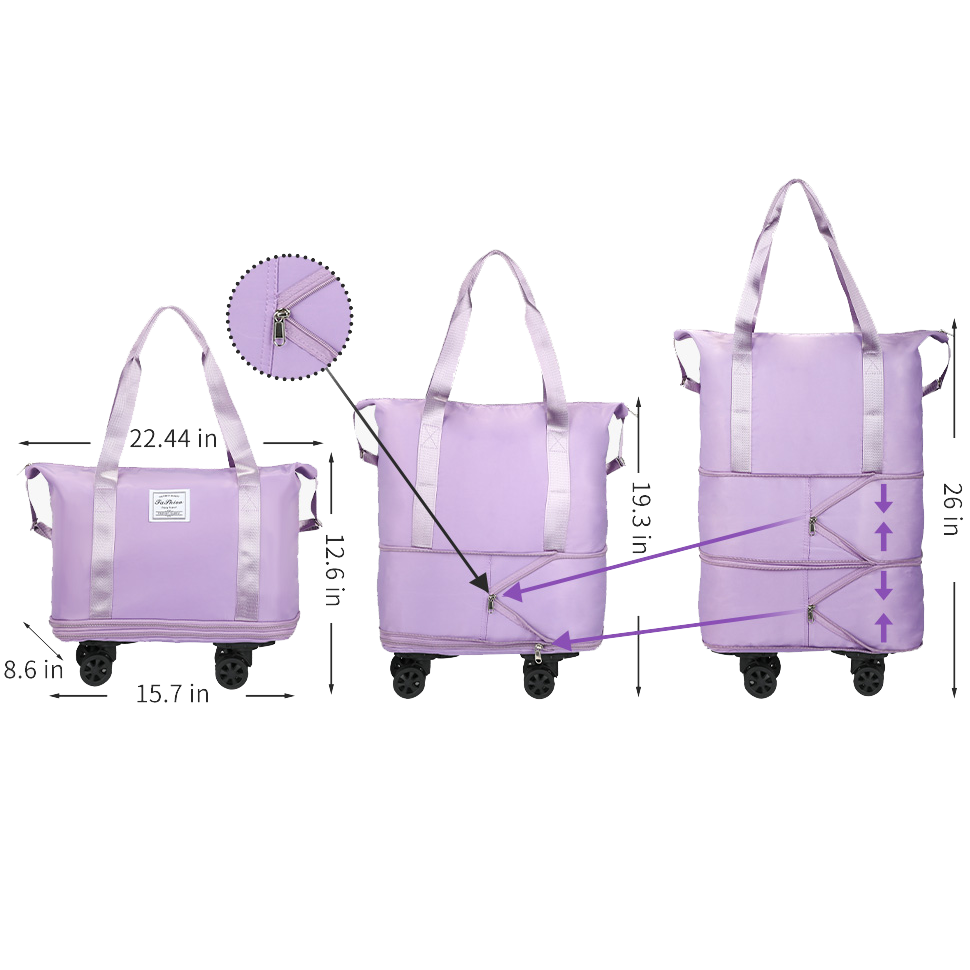 Expandable Travel Bag with Detachable Wheels